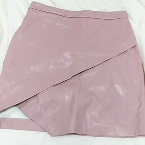 Pleather Pink Mini Skirt